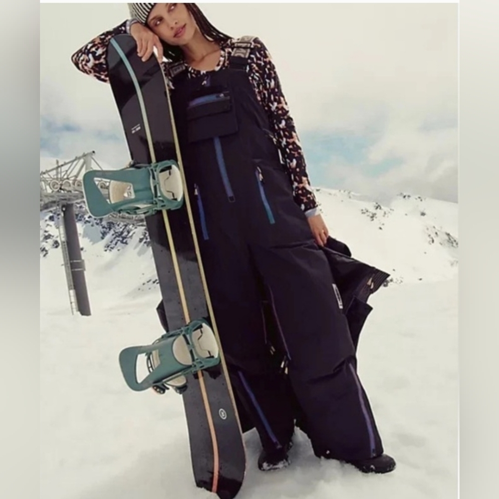 Free People On The Ascend Black Ski Bib Overalls